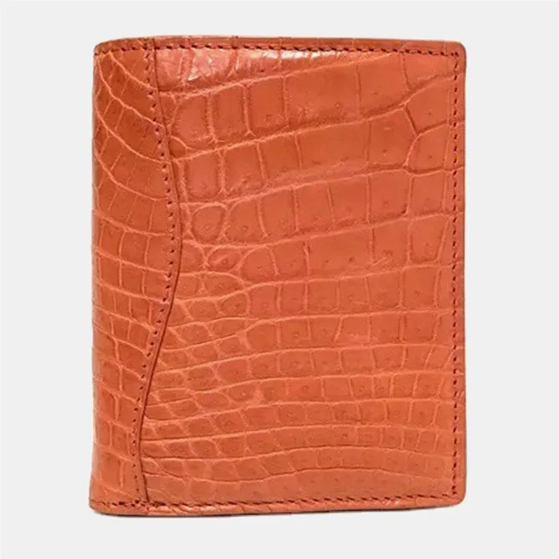 Men Genuine Leather Fashion Alligator Print Multi-card Slot Card Holder Short Bifold Coin Purse Wallet