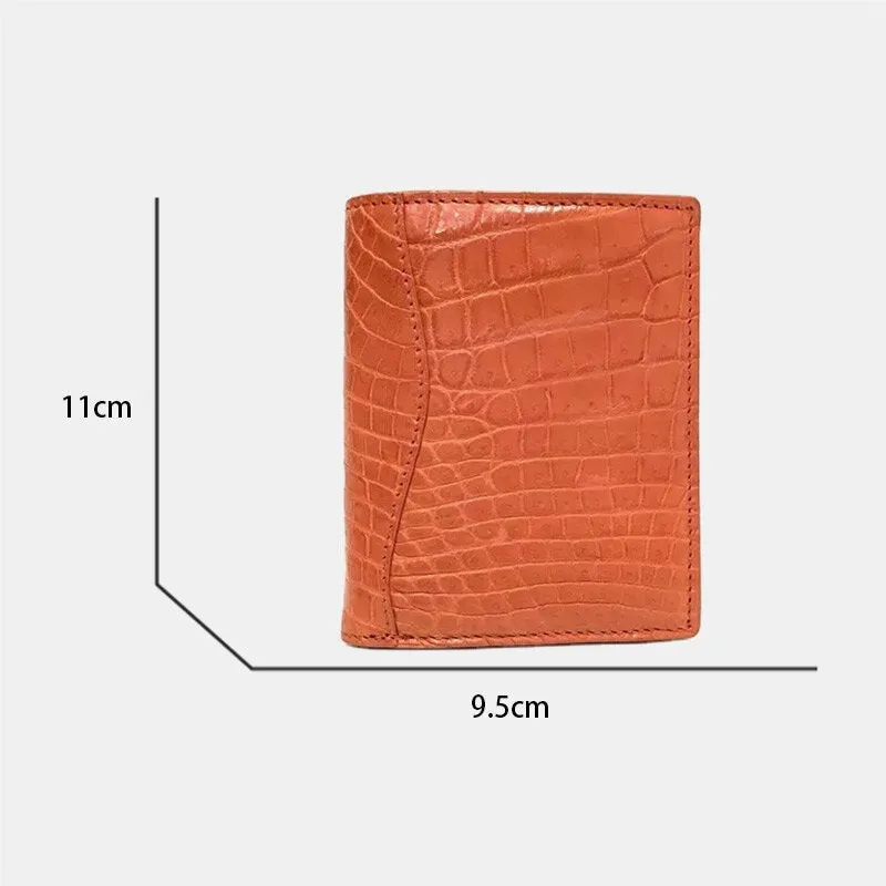 Men Genuine Leather Fashion Alligator Print Multi-card Slot Card Holder Short Bifold Coin Purse Wallet