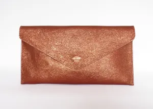 Metallic Bronze Envelope Clutch Bag