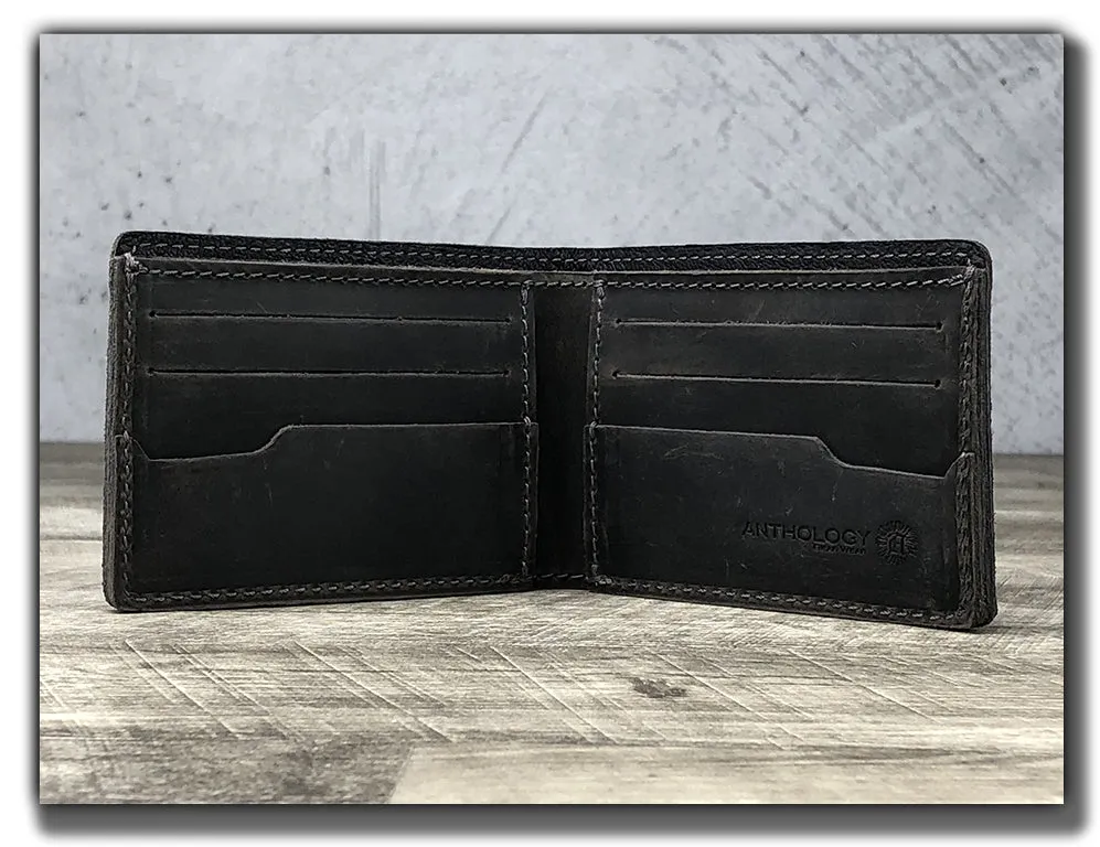 Minimalist Bi-Fold Wallet (With or Without Pick Holders) - Aged Steel