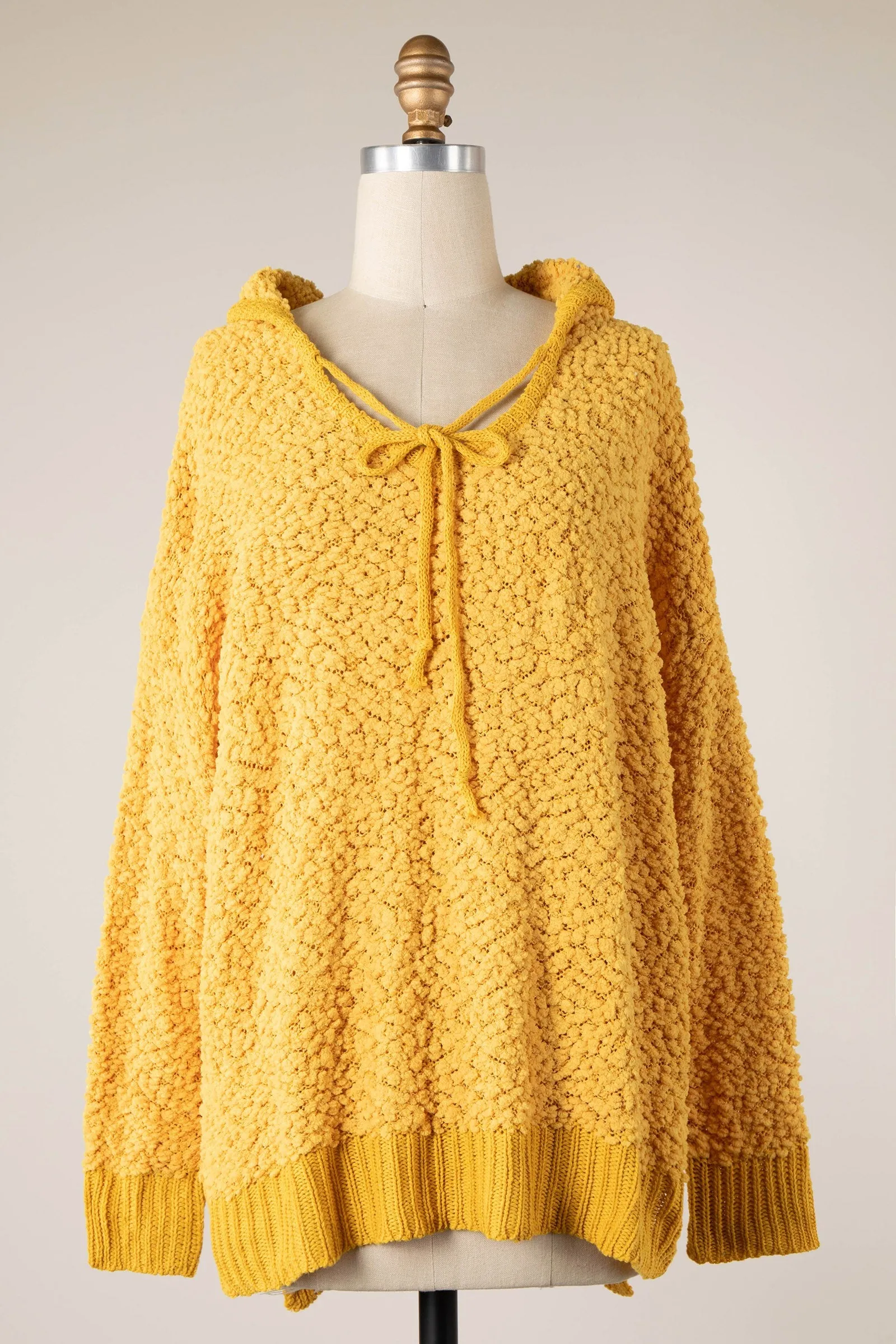 POPCORN HOODIE KNIT SWEATER TUNIC 1 PACK