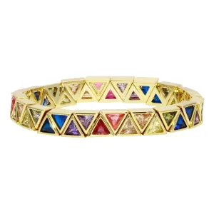 Rainbow CZ's Triangle Stretch Bracelet