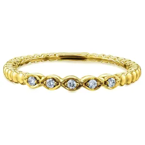 Ribbed Navette Line Diamond Ring, Yellow Gold