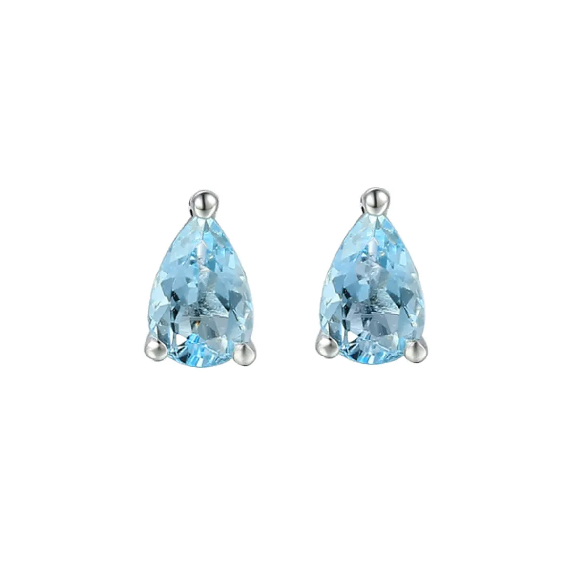 Rosa Mer 0.65ct Pear Cut Aquamarine Earrings | 9K White Gold