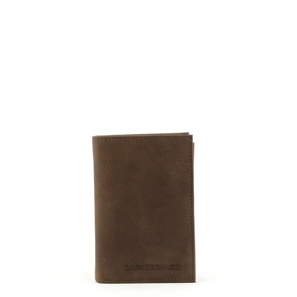 Rugged Leather Wallet with Credit Card Holder and Documents Compartment