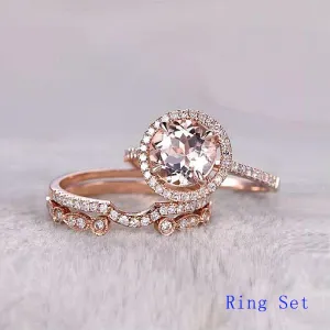 Shiny SONA Stone Engagement Rings 10k Rose Gold Rings For Women Jewelry Anniversary Gift