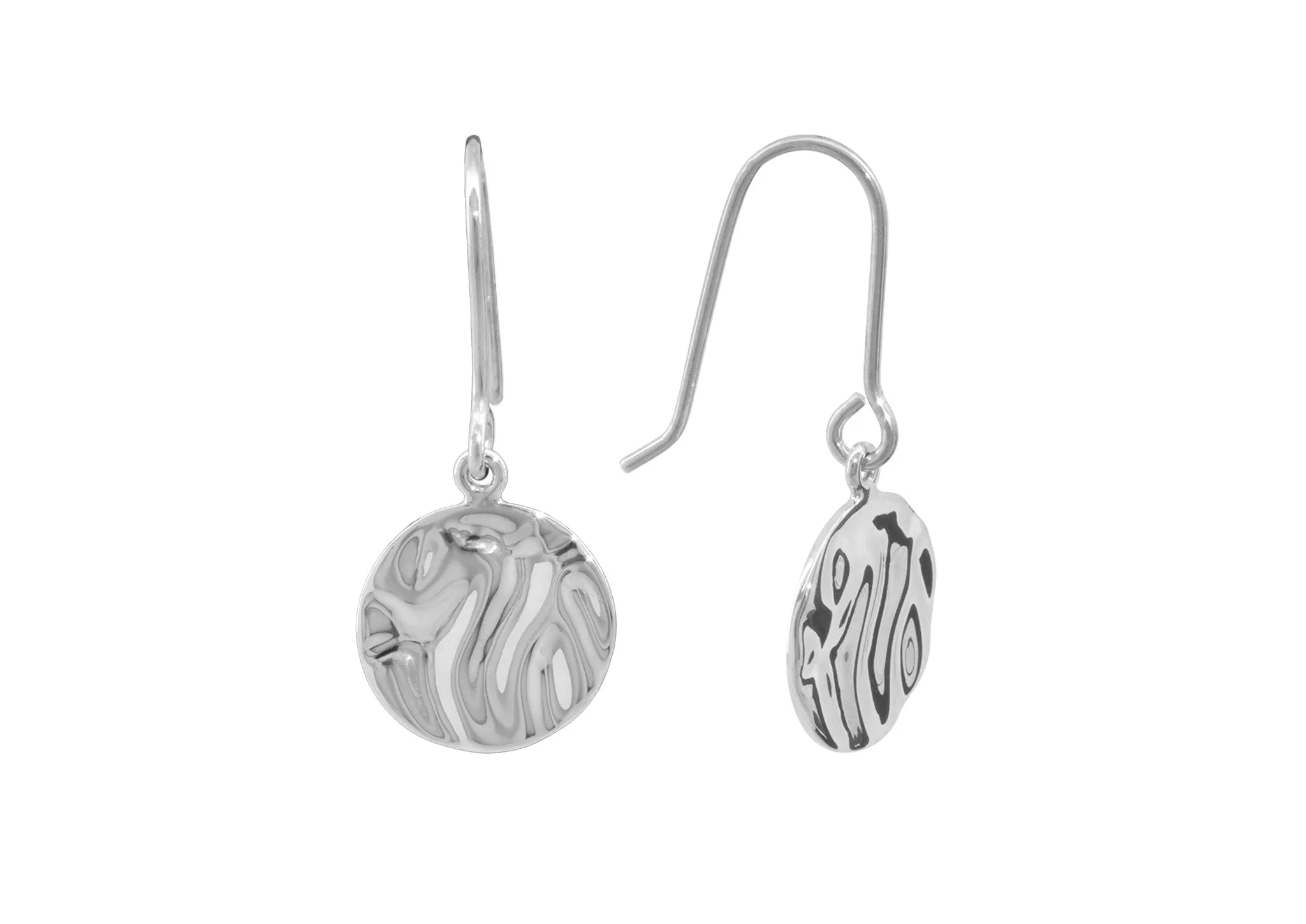 Silk Wave Earrings, White Gold & Platinum