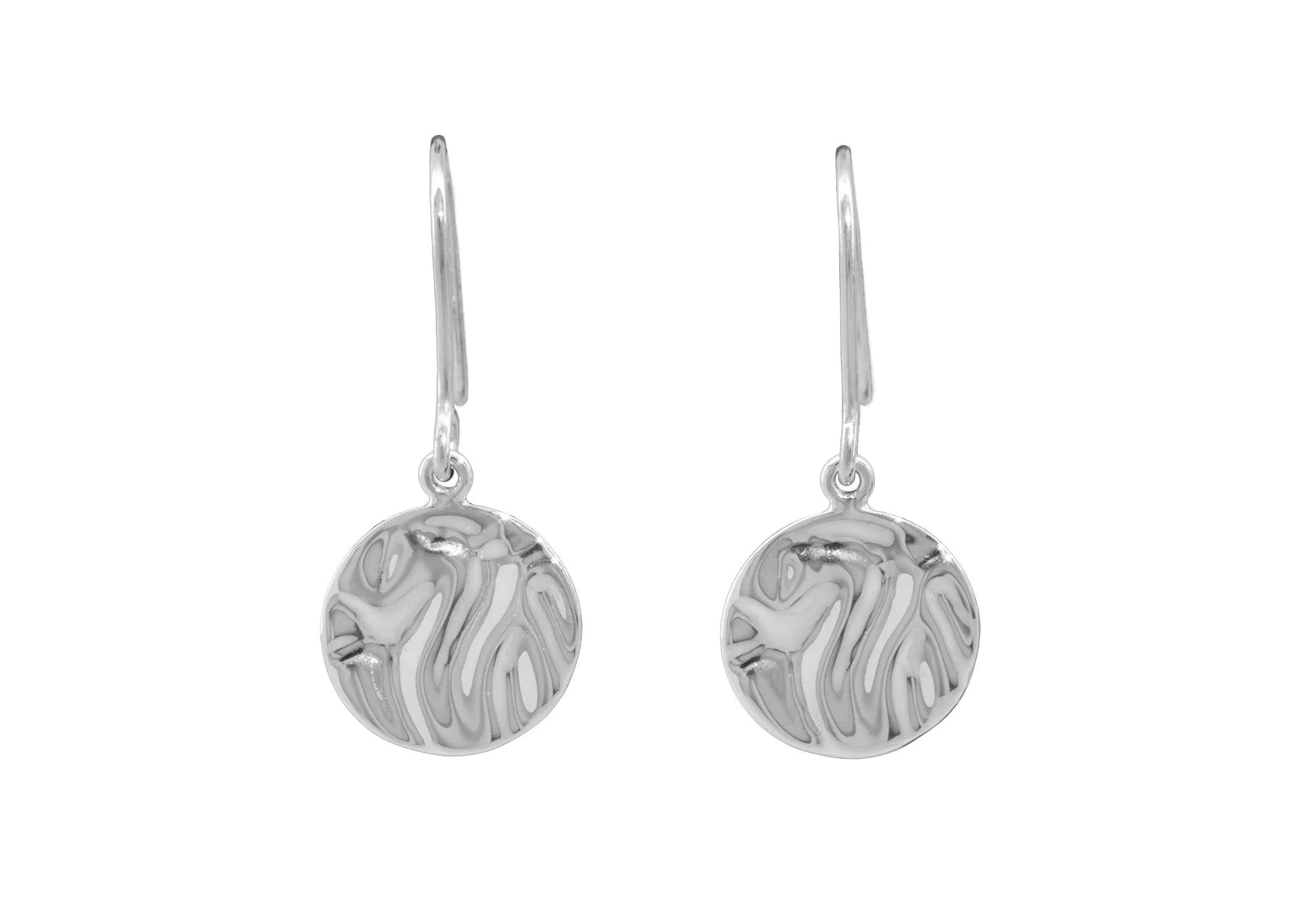 Silk Wave Earrings, White Gold & Platinum