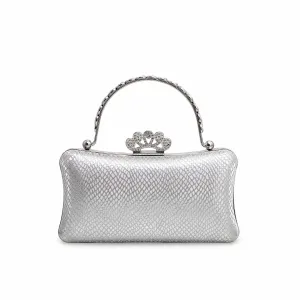 Silver Fancy Clutch P15365