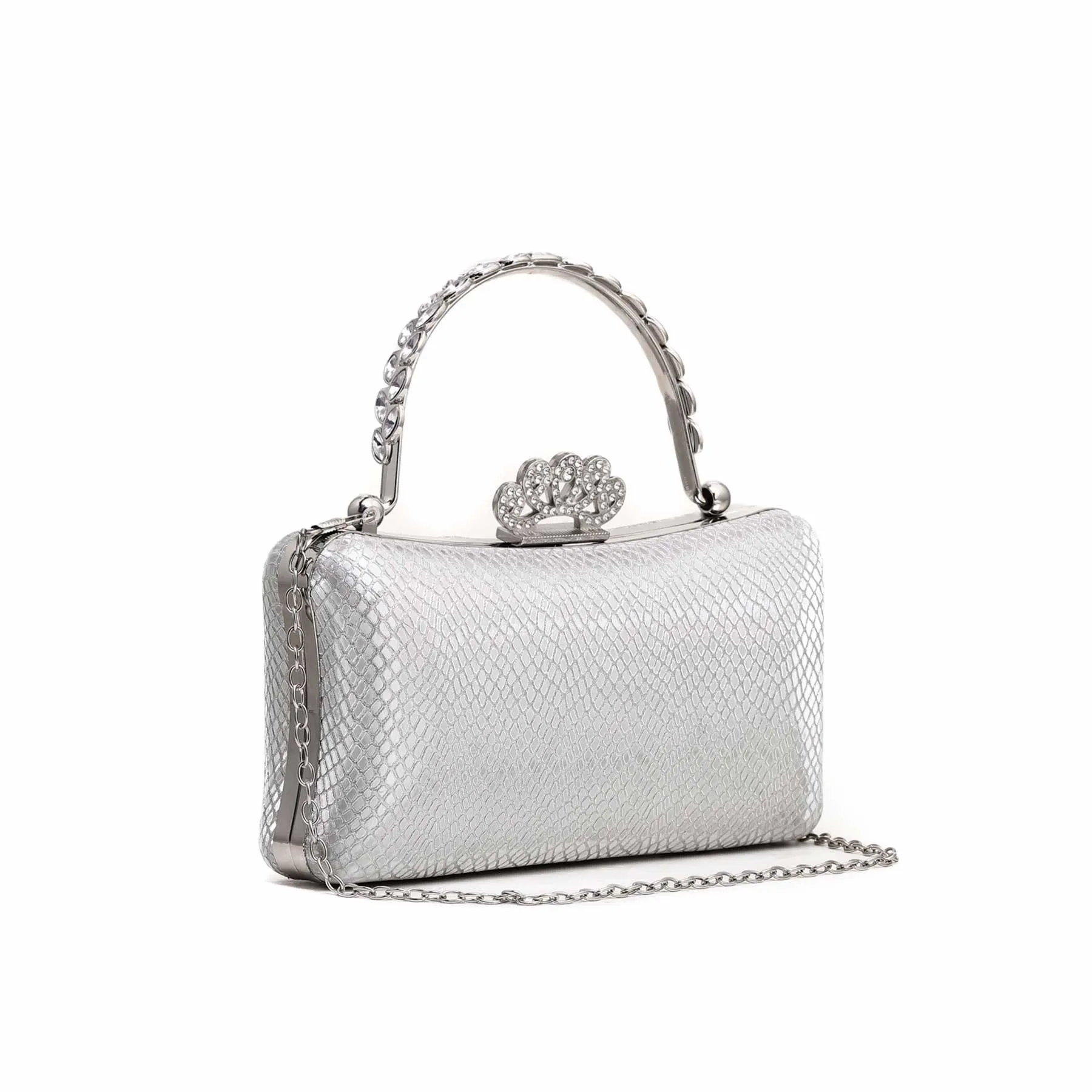 Silver Fancy Clutch P15365