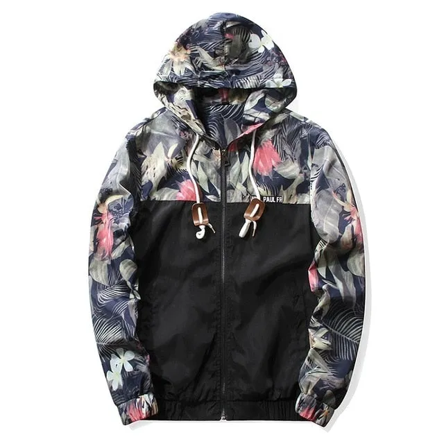 Slim Fit Floral Bomber Jacket