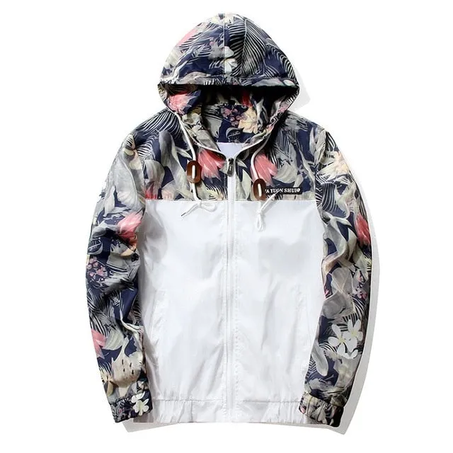 Slim Fit Floral Bomber Jacket