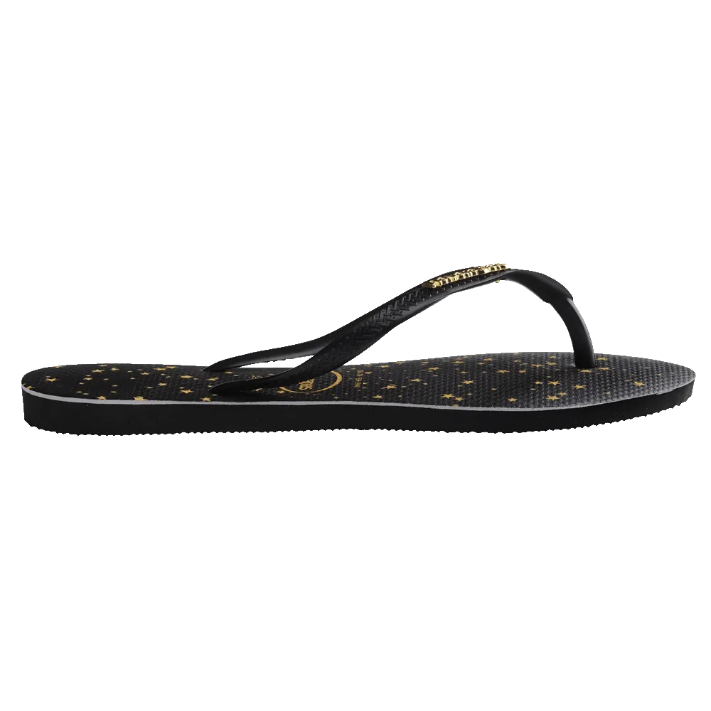 Slim Logo Metallic Print Flip Flops