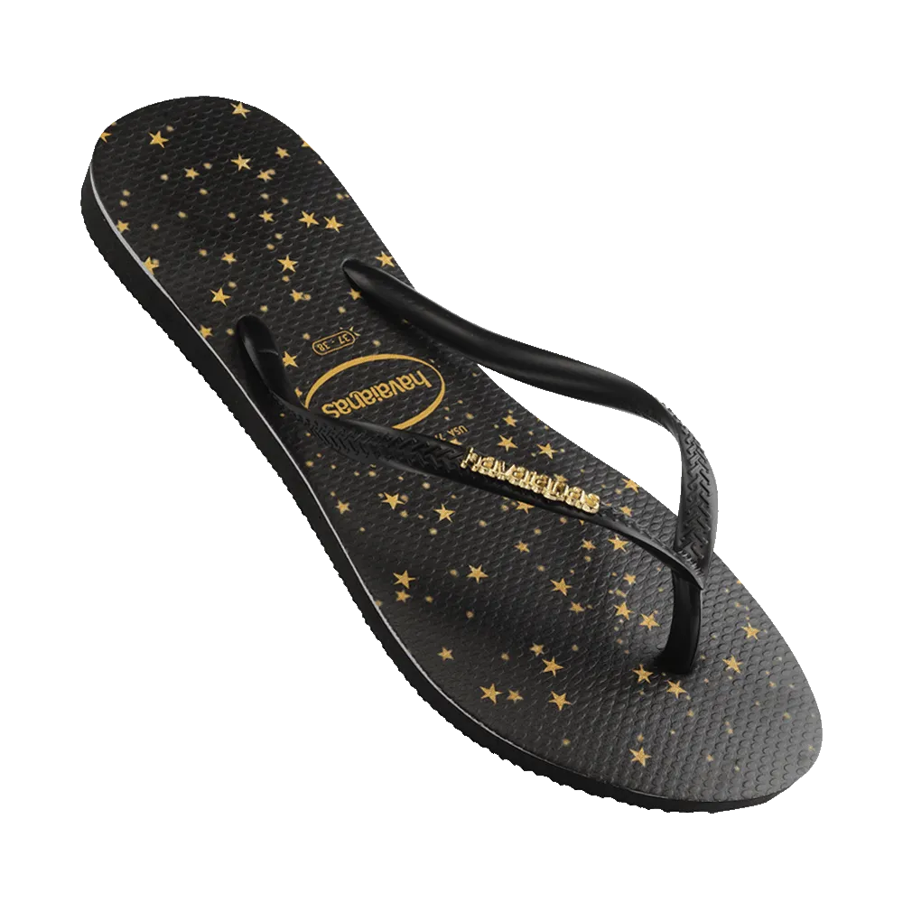 Slim Logo Metallic Print Flip Flops