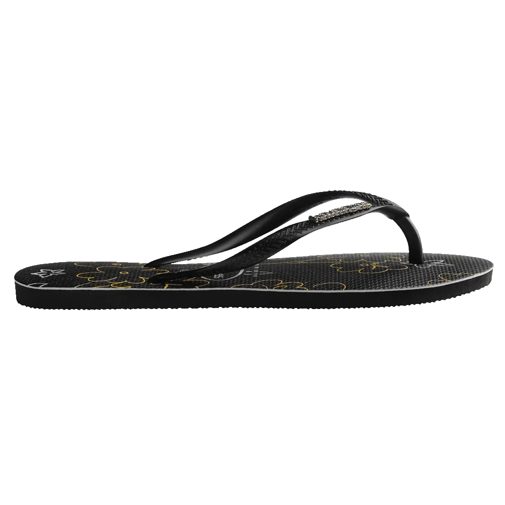 Slim Logo Metallic Print Flip Flops