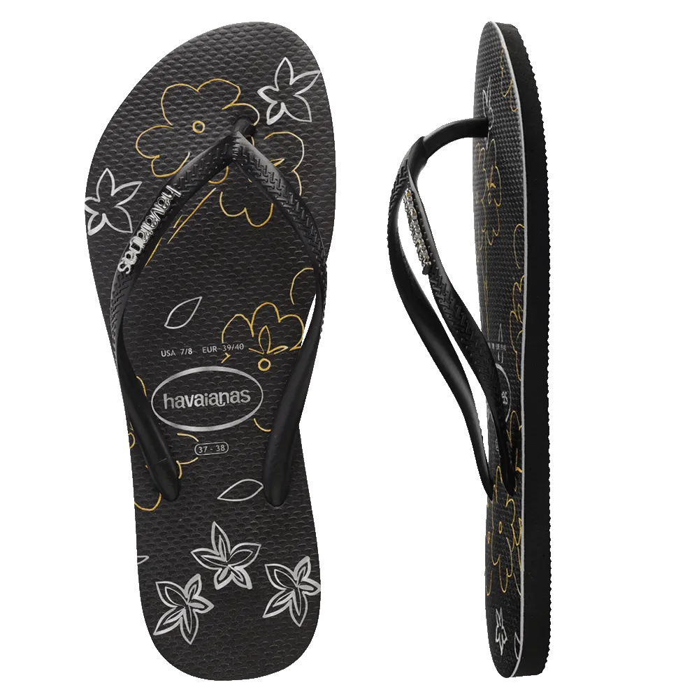 Slim Logo Metallic Print Flip Flops