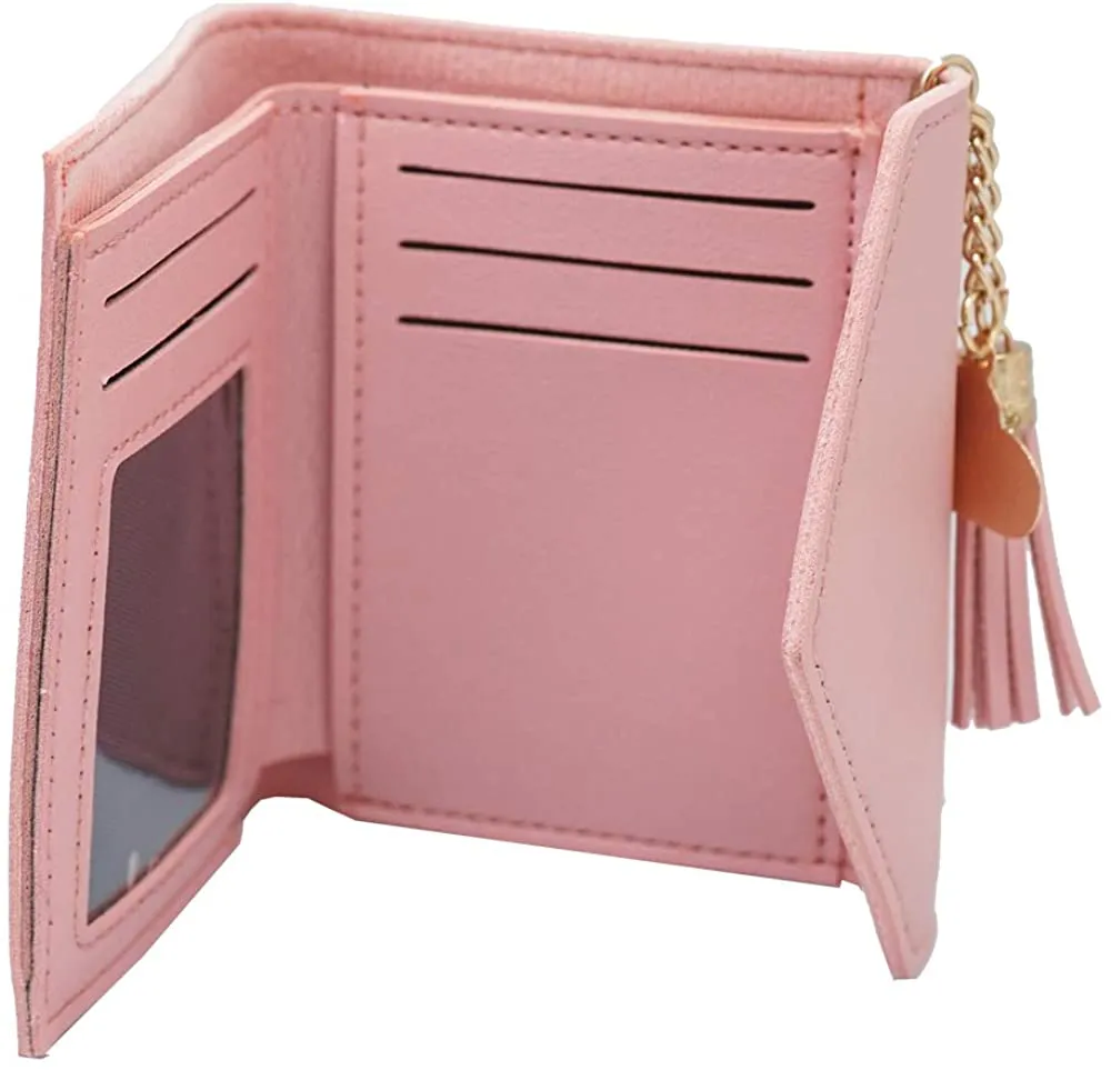 Small Wallet for Women，Ultra Slim Pu Leather Credit Card Holder Clutch Wallets for Women