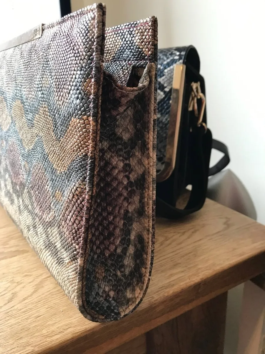 Snake Skin Effect Evening Clutch Bag