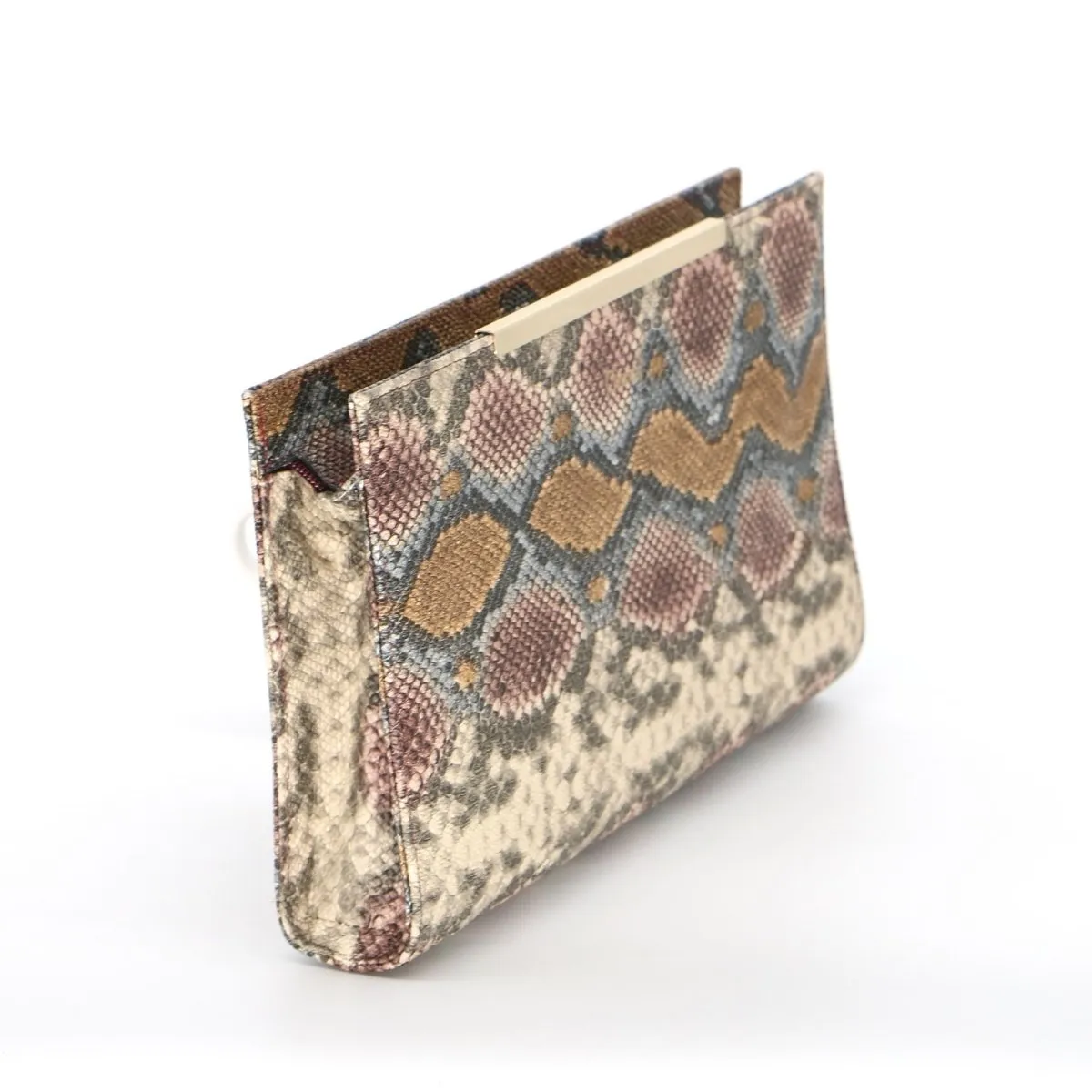 Snake Skin Effect Evening Clutch Bag