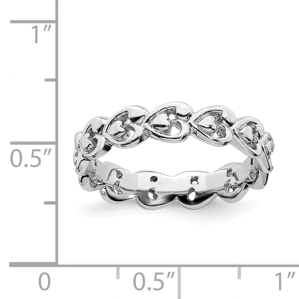 Sterling Silver Polished Heart Stackable Ring