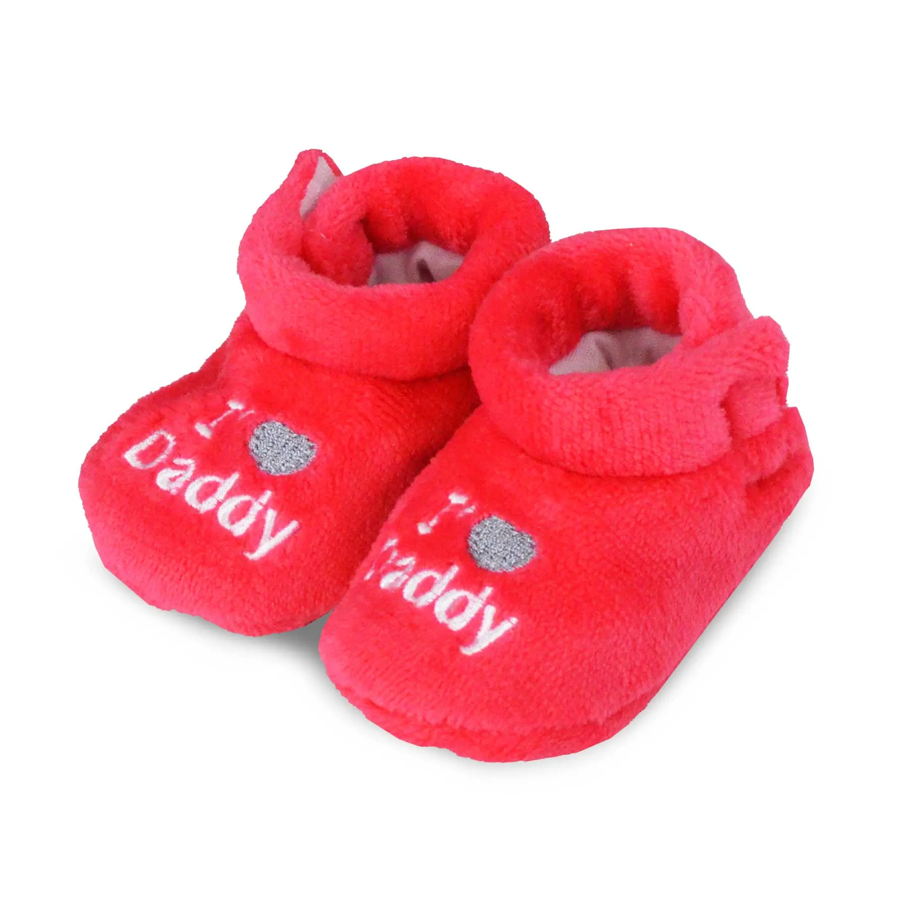 TeeHee Socks Baby Fleece Booties Red/Pink 2-Pack (40000)