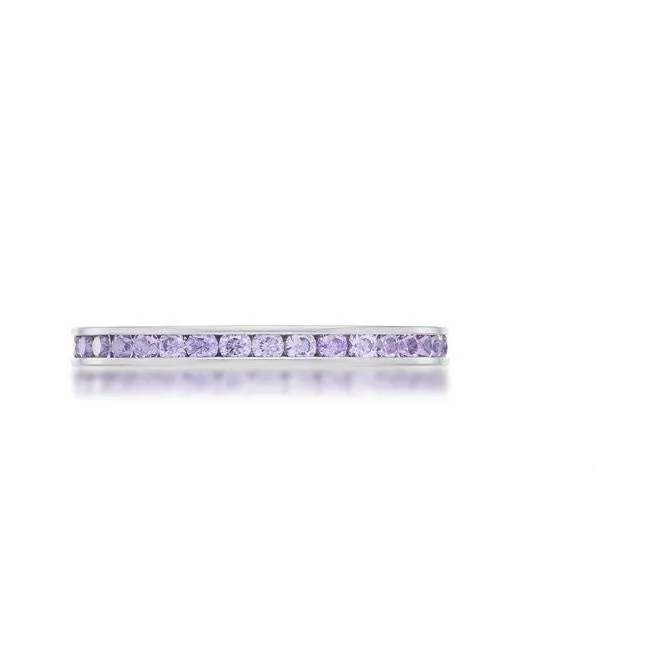 Teresa Lavender Silver Eternity Ring | 1ct | Stainless Steel