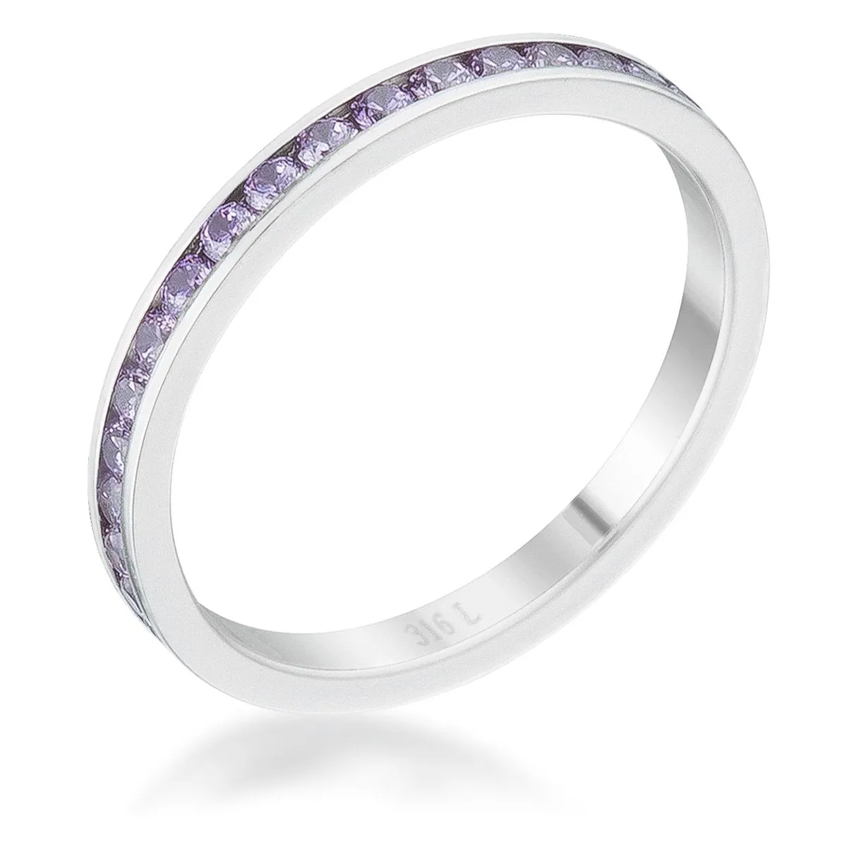 Teresa Lavender Silver Eternity Ring | 1ct | Stainless Steel