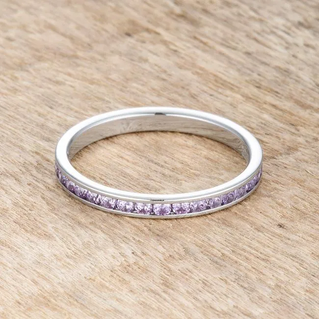 Teresa Lavender Silver Eternity Ring | 1ct | Stainless Steel