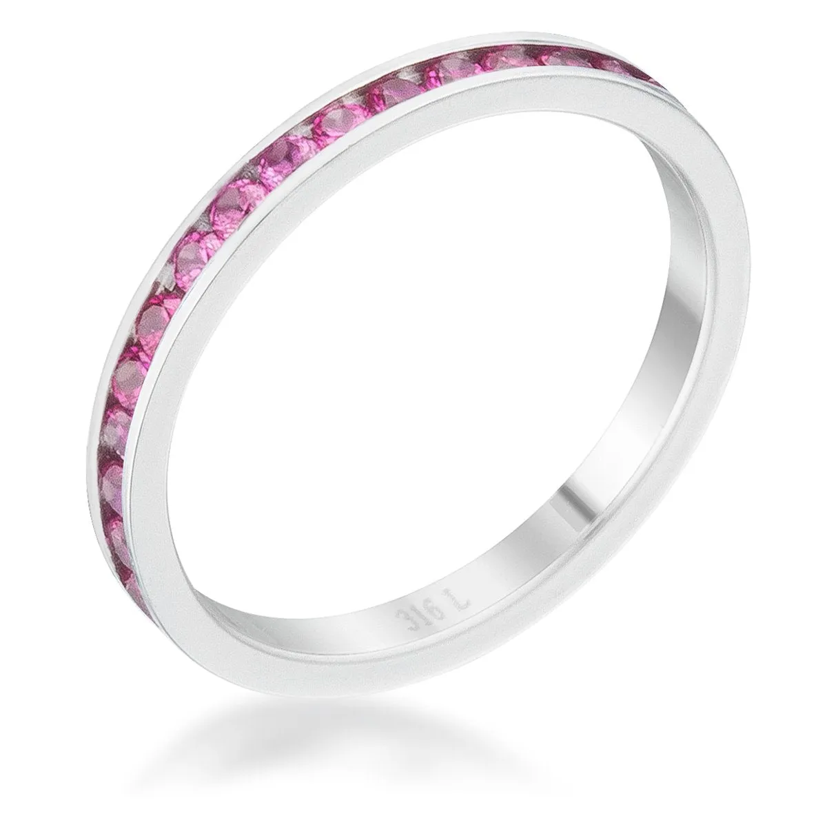 Teresa Ruby Silver Eternity  Ring | 1ct | Stainless Steel