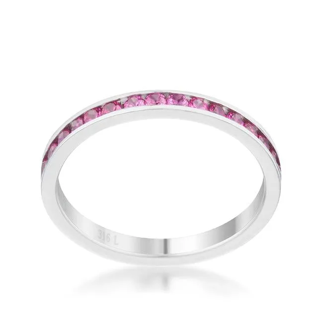 Teresa Ruby Silver Eternity  Ring | 1ct | Stainless Steel