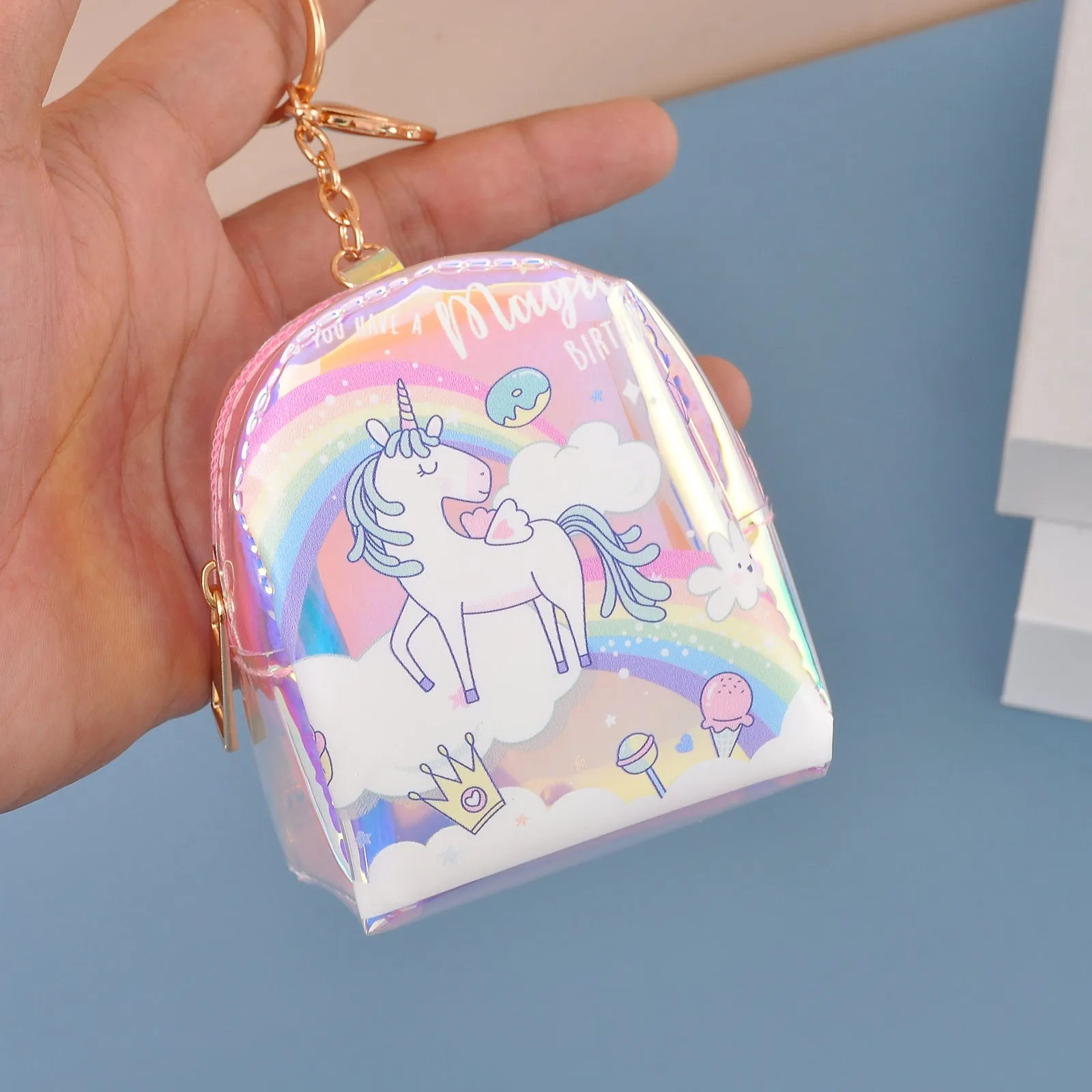 Unicorn 2in1 Coin Pouch And Keychain.