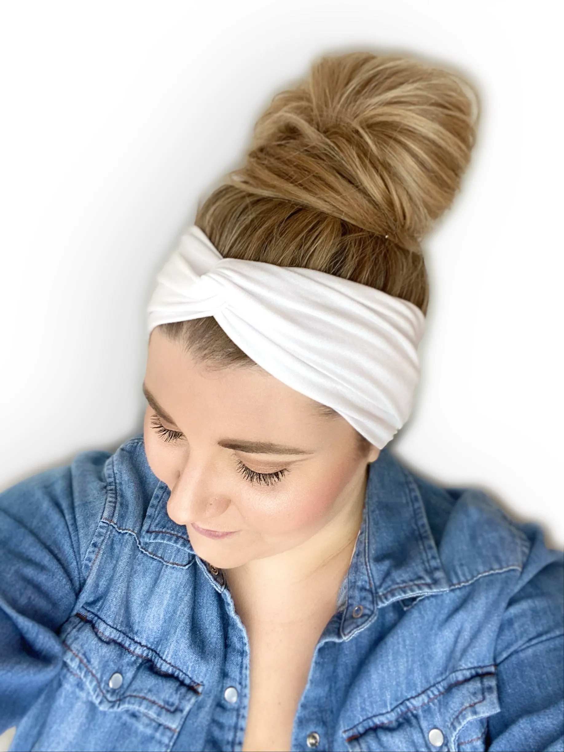 White Twist Turban Headband