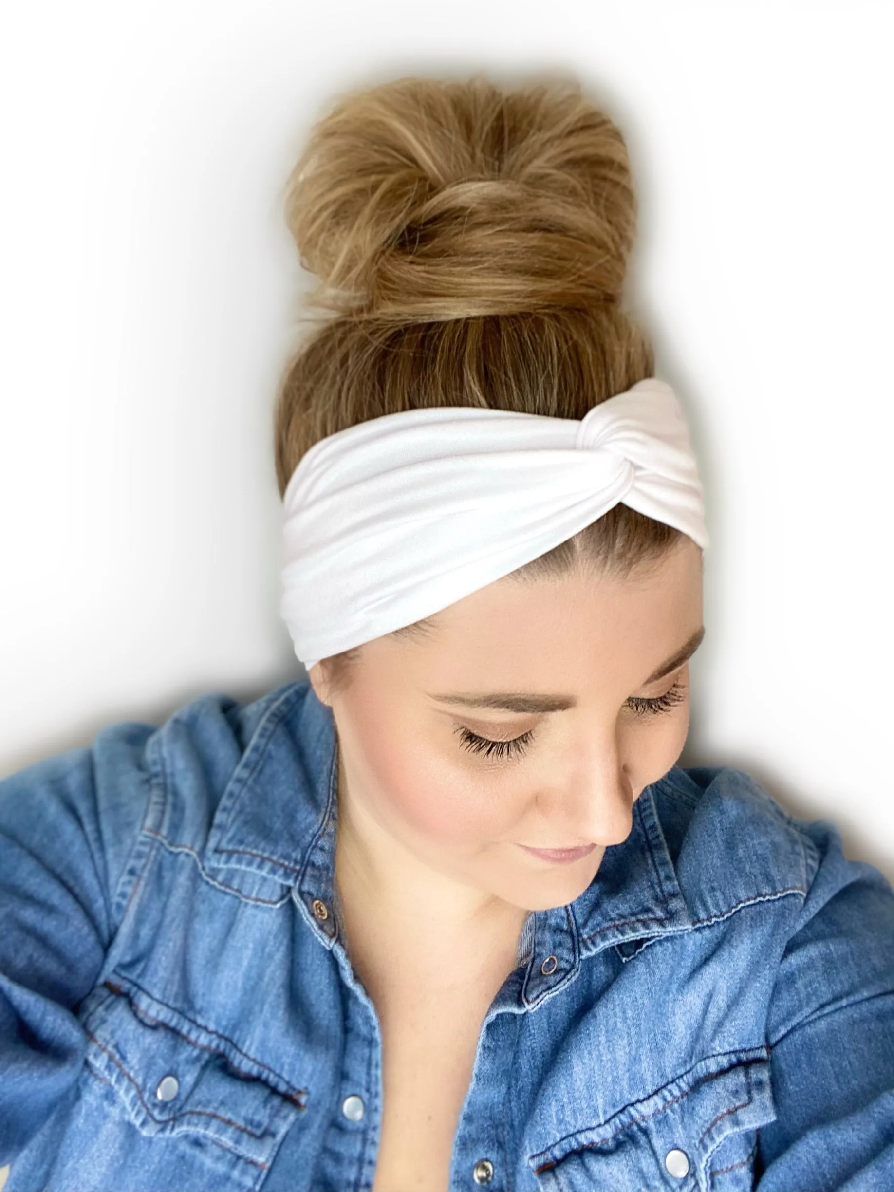 White Twist Turban Headband