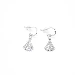 Zircon Skirt Silver Hook Earrings